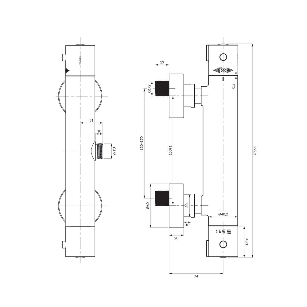 Thermostatic Shower Faucet Omnires Y