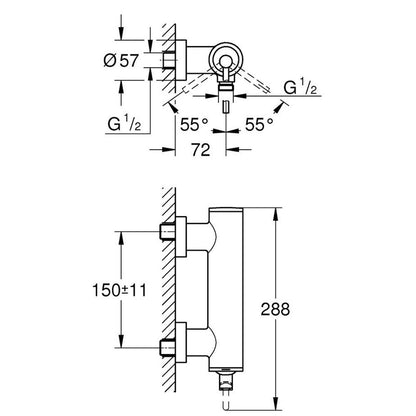 Смесител за душ Grohe Atrio хром гланц едноръкохватков