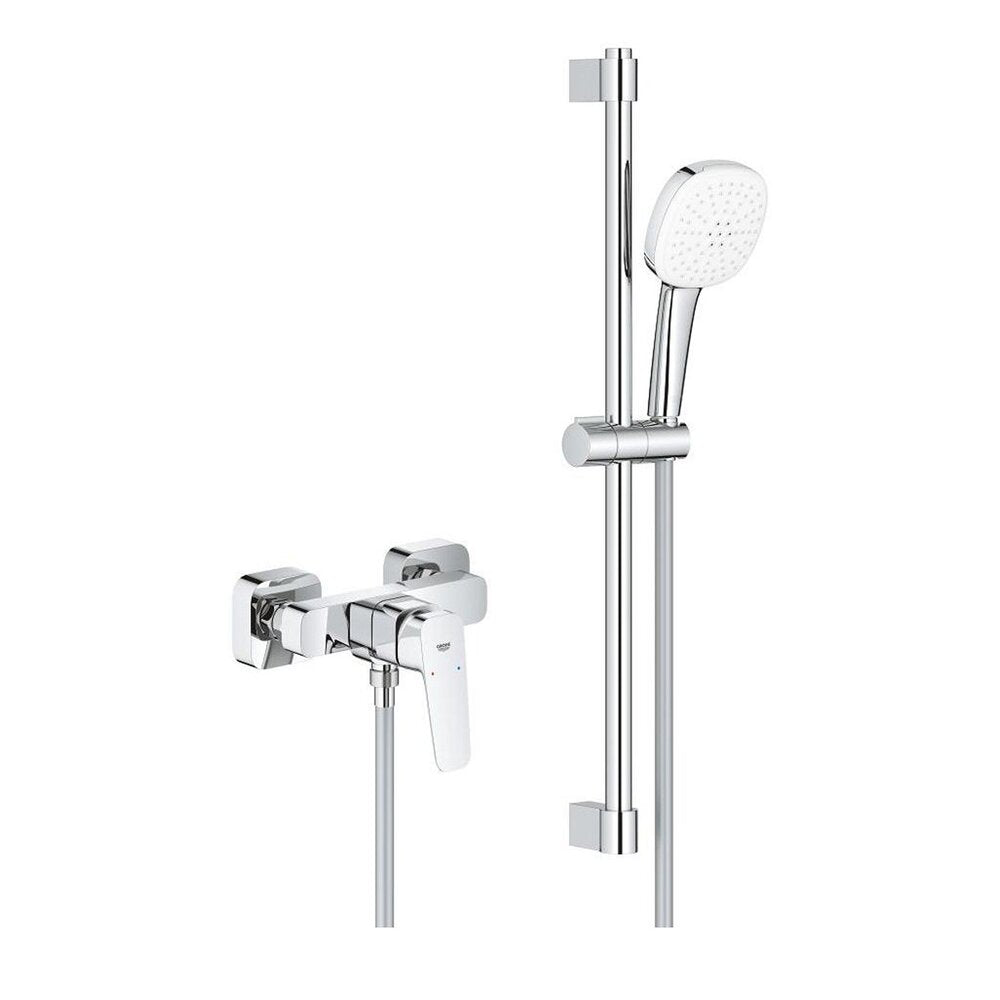 Смесител за душ Grohe Cubeo с хромирано покритие и комплект за душ с 2 функции