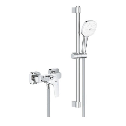 Смесител за душ Grohe Cubeo с хромирано покритие и комплект за душ с 2 функции