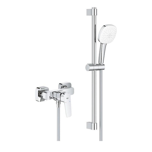 Смесител за душ Grohe Cubeo с хромирано покритие и комплект за душ с 2 функции