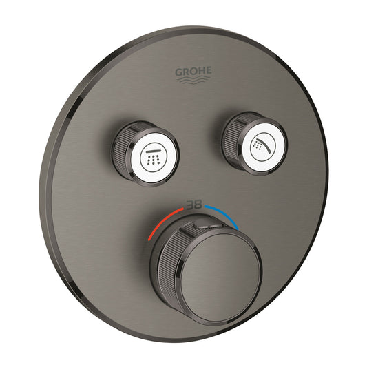 Grohe Grohtherm SmartControl Concealed Thermostatic Shower Valve 2 Outlets Brushed Hard Graphite