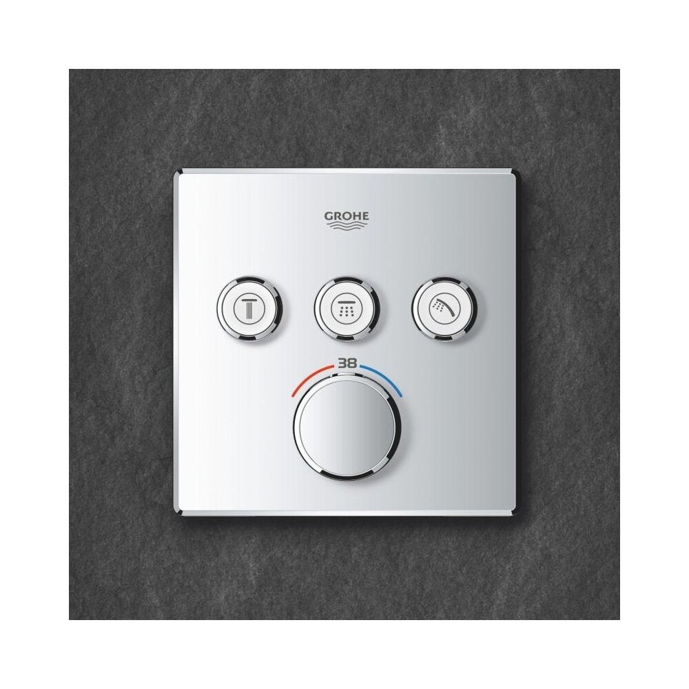 Grohe Grohtherm SmartControl Square Thermostatic Shower Valve with 3 Outlets