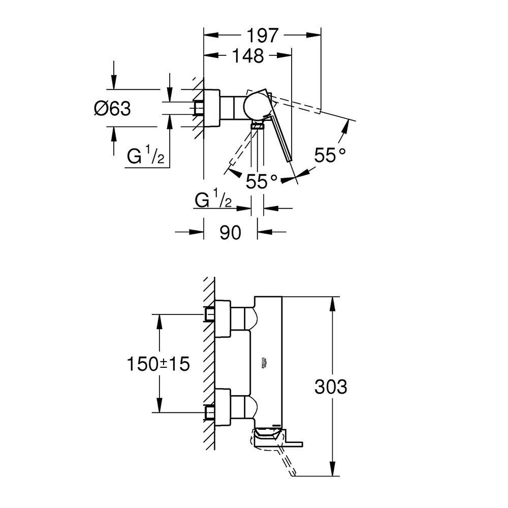 Душ батерия Grohe Plus