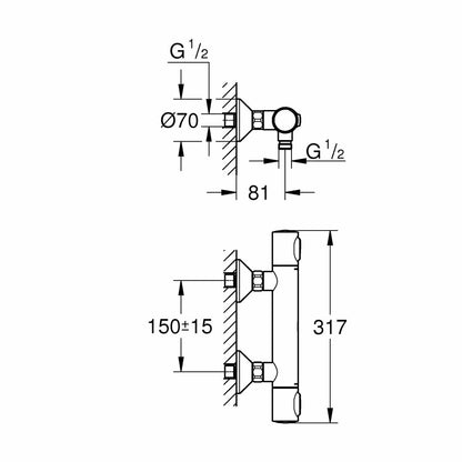 Термостатен душов смесител Grohe Precision Flow хром гланц