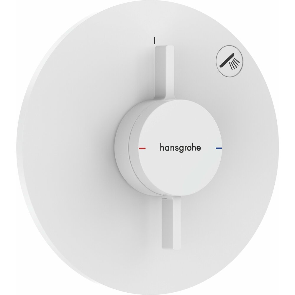Built-in shower mixer matte white Hansgrohe DuoTurn S 1 function