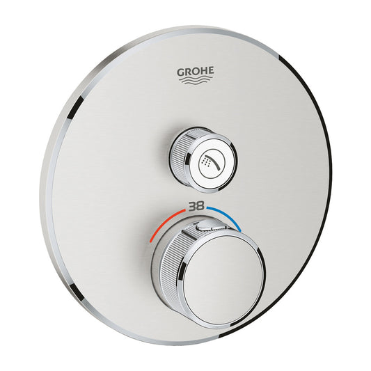 Grohe Grohtherm SmartControl Thermostatic Shower Valve with 1 Outlet in Brushed Supersteel