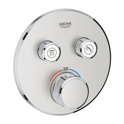 Вградена душ батерия с термостат Grohe Grohtherm SmartControl 2 изхода хром перлен Supersteel