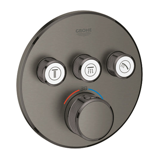 Grohe Grohtherm SmartControl Concealed Thermostatic Shower Valve 3 Outputs Brushed Hard Graphite