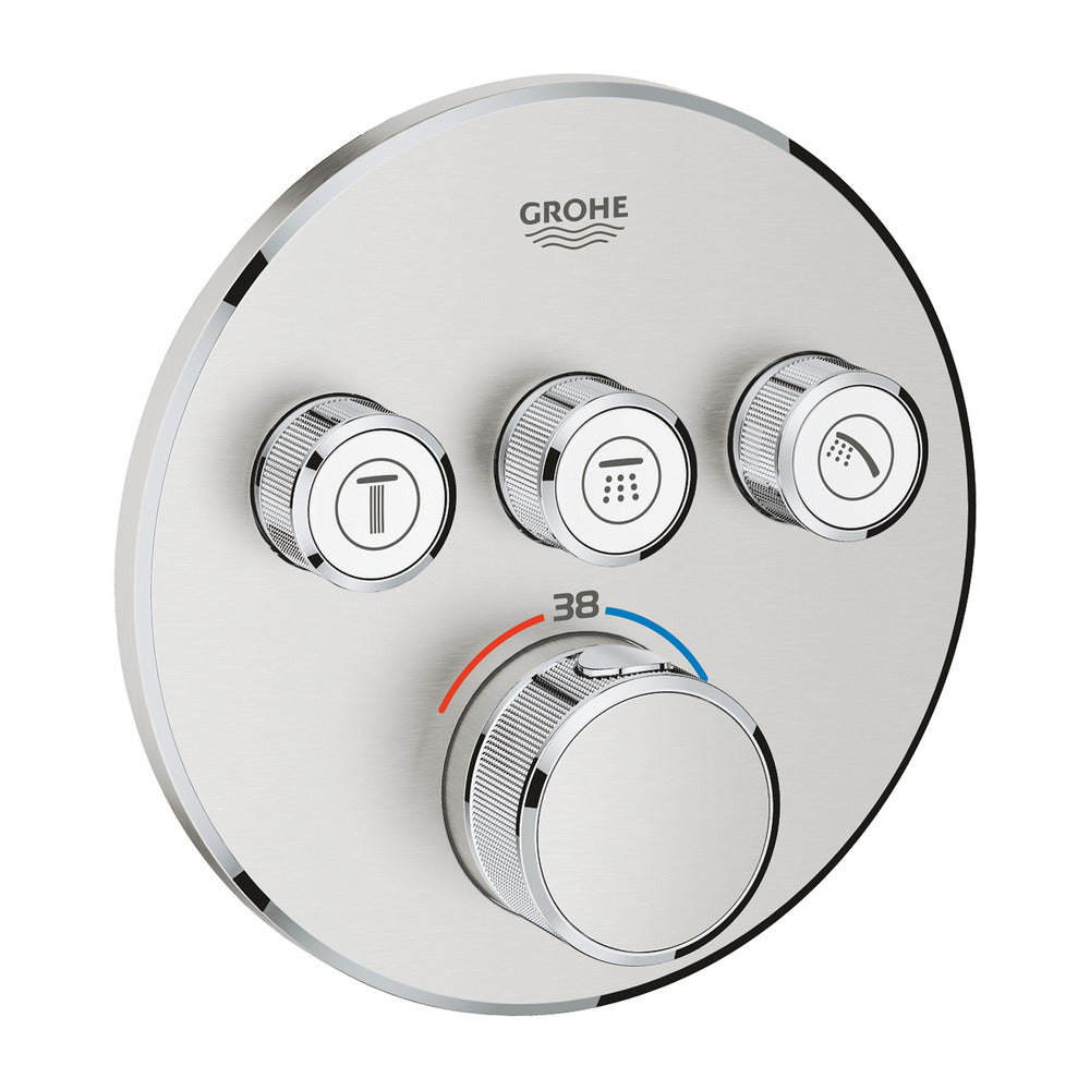 Grohe Grohtherm SmartControl Thermostatic Shower Valve with 3 Outputs in Supersteel