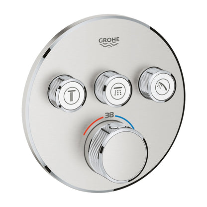 Grohe Grohtherm SmartControl Thermostatic Shower Valve with 3 Outputs in Supersteel