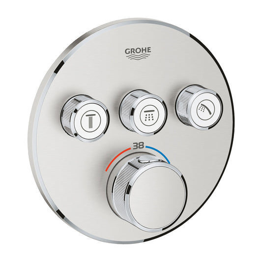 Grohe Grohtherm SmartControl Thermostatic Shower Valve with 3 Outputs in Supersteel