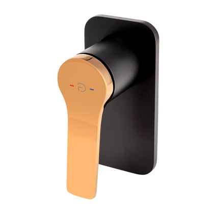 FDesign Seppia Built-In Shower Faucet, Black - Rose Gold with Concealed Body