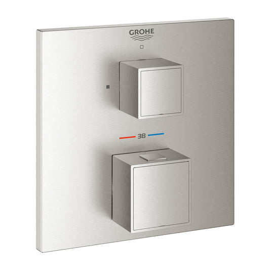 Grohtherm Cube Thermostatic Shower Valve in Supersteel Finish
