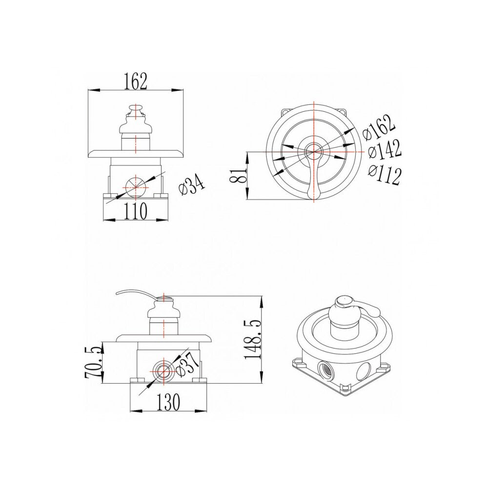 Built-in Shower Valve Inter Ceramic Chrome Finish Single-Lever