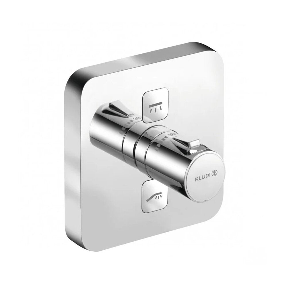 Kludi Push Thermostatic Concealed Shower Valve for 2 Consumers Chrome