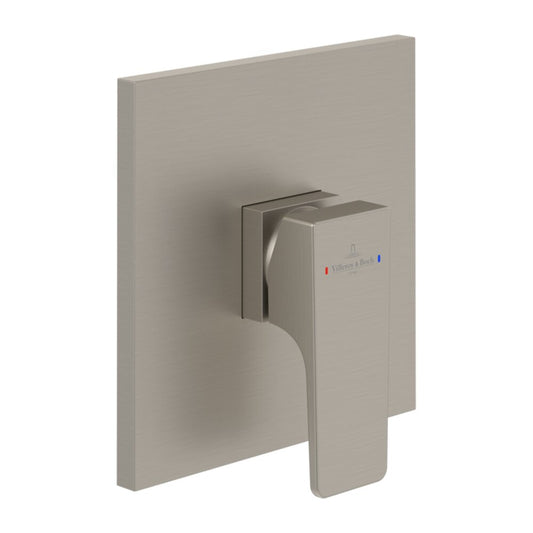 Вградена душ батерия Villeroy&Boch Architectura Square с brushed nickel без вградена част