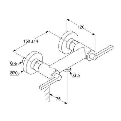 Kludi Nova Fonte Puristic Dual Control Shower Valve Chrome
