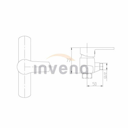 Кратка смесителна батерия за душ Invena Verso хромиран