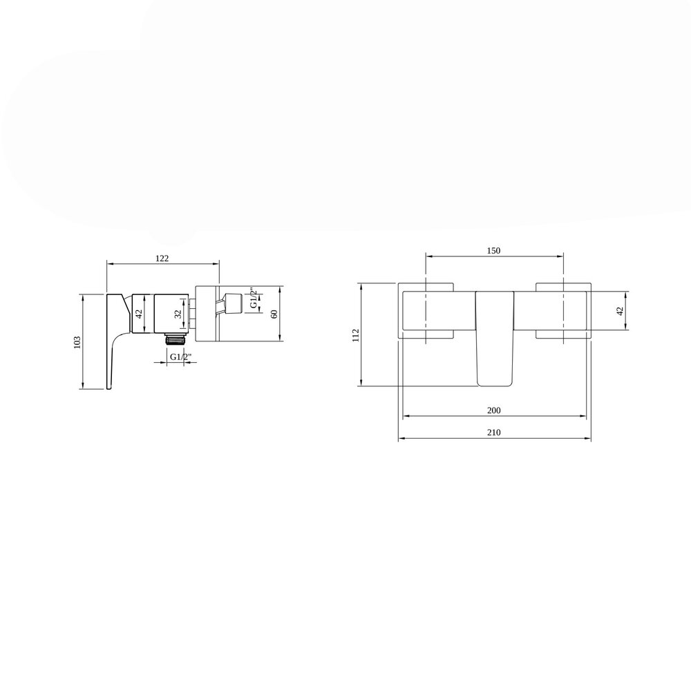 Смесител за душ с един лост Villeroy&Boch Architectura Square brushed nickel