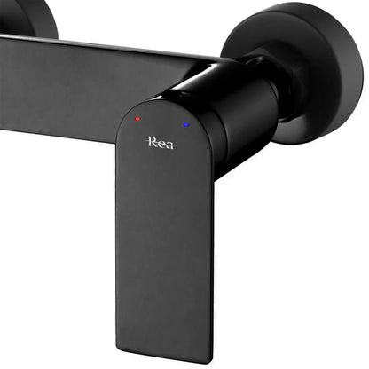 Rea Storm Shower Mixer in Matte Black with Shower Set