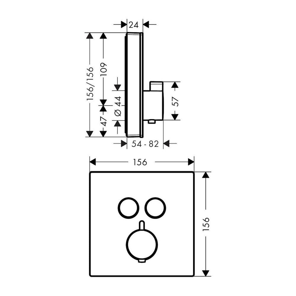 Hansgrohe ShowerSelect Glass White - Chrome Thermostatic Shower Valve