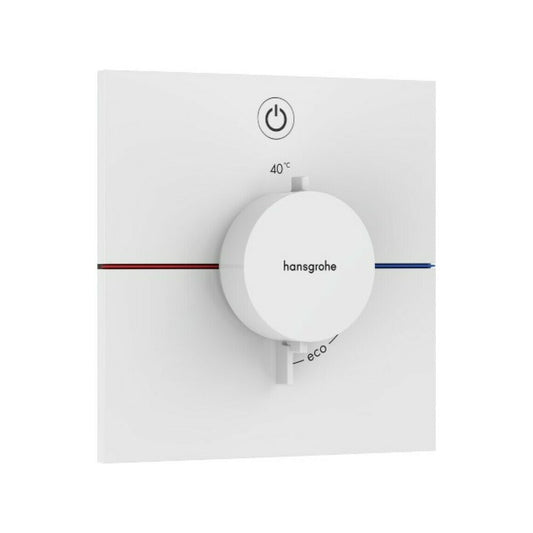 Thermostatic shower mixer concealed matte white Hansgrohe ShowerSelect Comfort E 1 function