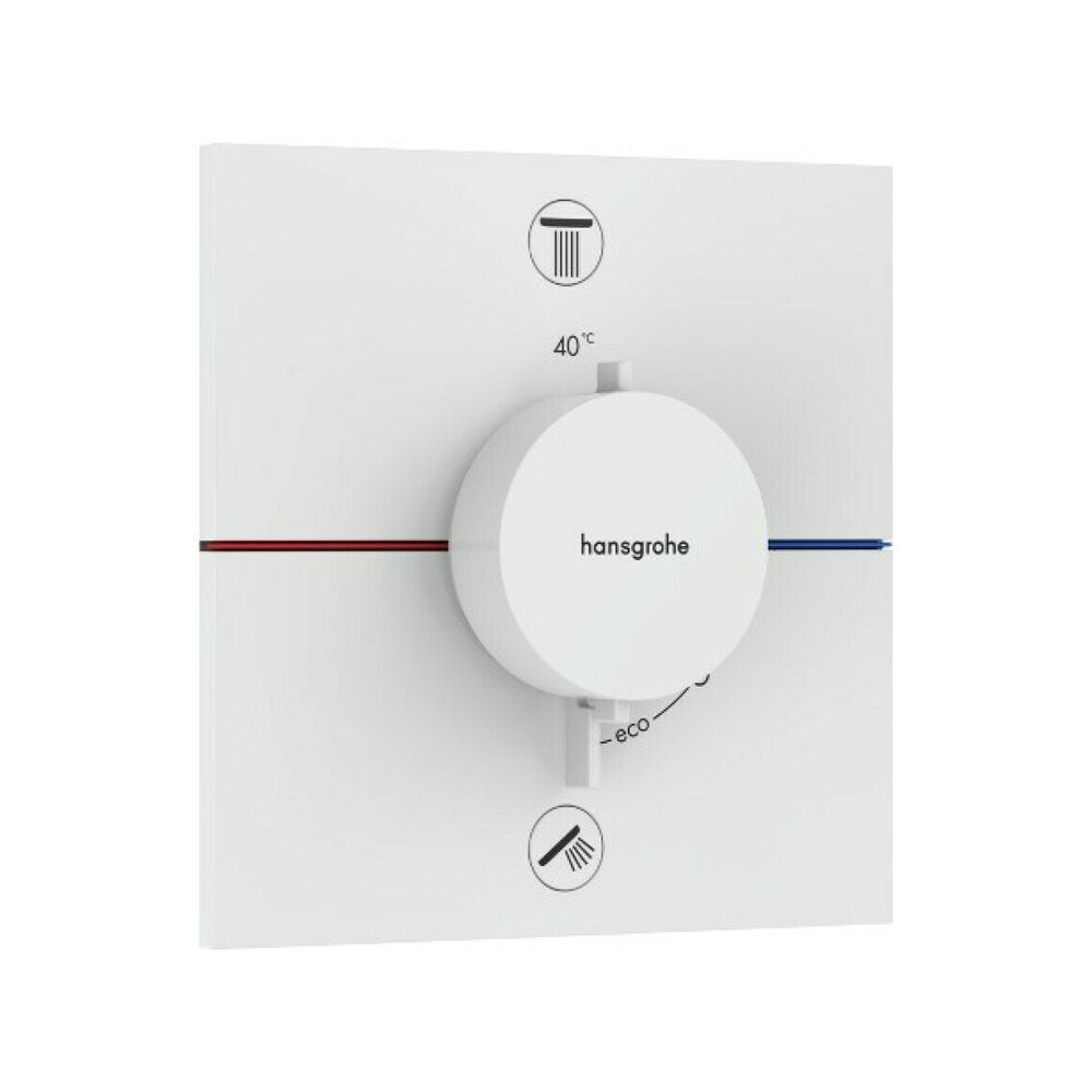 Built-in thermostatic shower mixer matte white Hansgrohe ShowerSelect Comfort E 2 functions