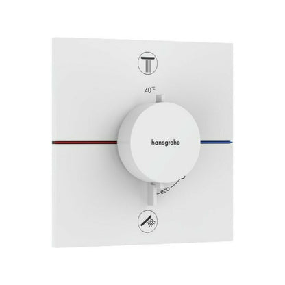 Built-in thermostatic shower mixer matte white Hansgrohe ShowerSelect Comfort E 2 functions