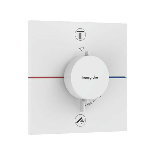 Термостатна вградена душ батерия Hansgrohe ShowerSelect Comfort E 2 функции бяла мат.