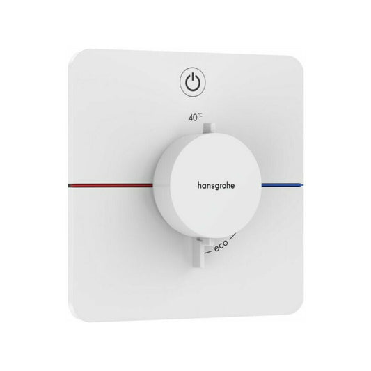 Thermostatic Shower Valve in Matte White Hansgrohe ShowerSelect Comfort Q 1 Function