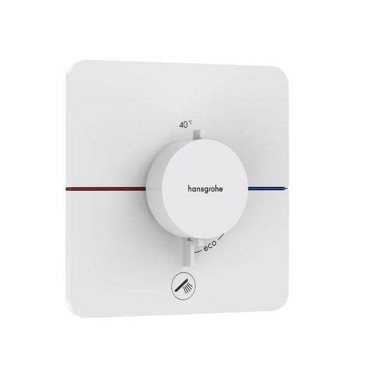 Thermostatic shower mixer concealed matte white Hansgrohe ShowerSelect Comfort Q 1 function and additional outlet