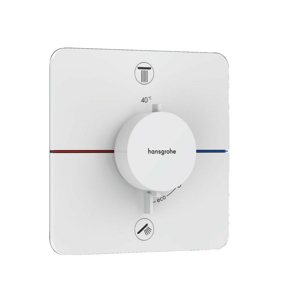 Вградена термостатична душ батерия бяла мат Hansgrohe ShowerSelect Comfort Q 2 функции EN1717