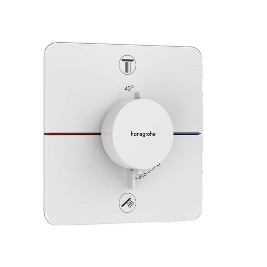 Thermostatic Shower Valve in Matte White Hansgrohe ShowerSelect Comfort Q 2 Functions EN1717