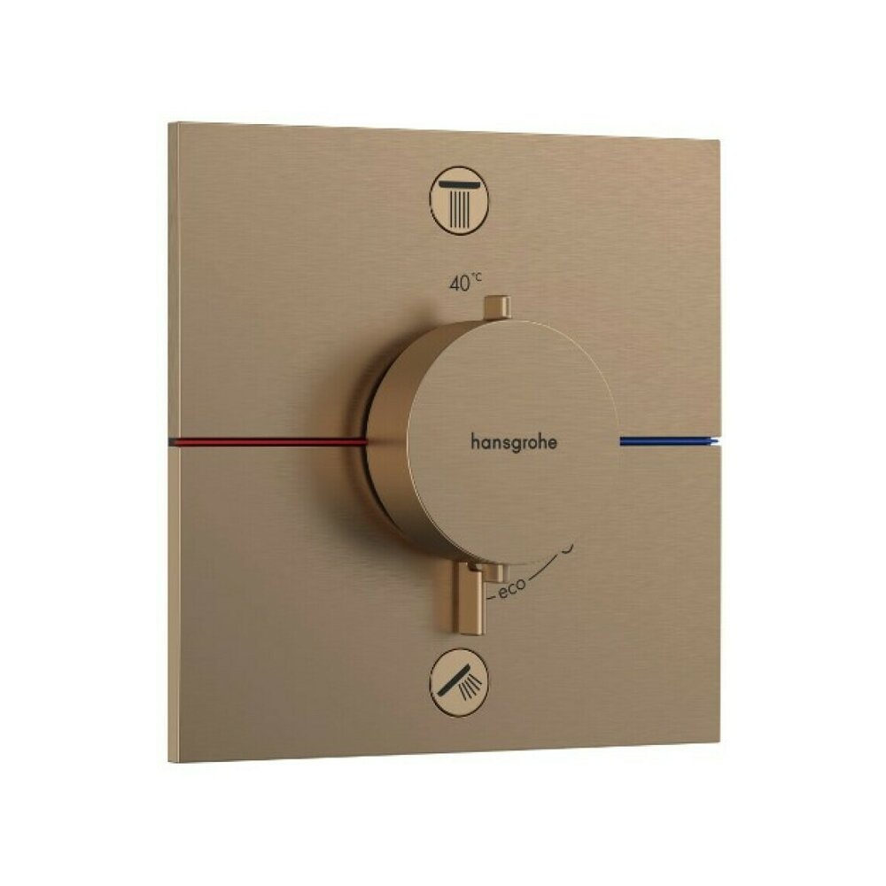 Термостатна вградена душ батерия в бронз с brushed Hansgrohe ShowerSelect Comfort E, 2 функции
