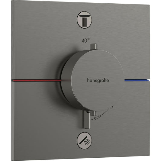 Вградена термостатна душ батерия с матово хромово покритие Hansgrohe ShowerSelect Comfort E 2 функции
