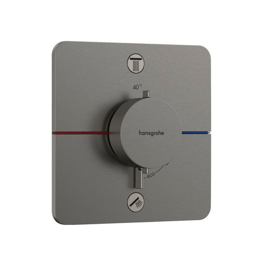 Thermostatic shower mixer concealed brushed chrome Hansgrohe ShowerSelect Comfort Q 2 functions EN1717