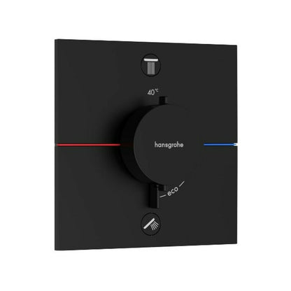 Built-in thermostatic shower mixer matte black Hansgrohe ShowerSelect Comfort E 2 functions