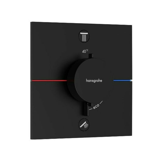 Смесител за душ термостатичен вграден черен мат Hansgrohe ShowerSelect Comfort E 2 функции