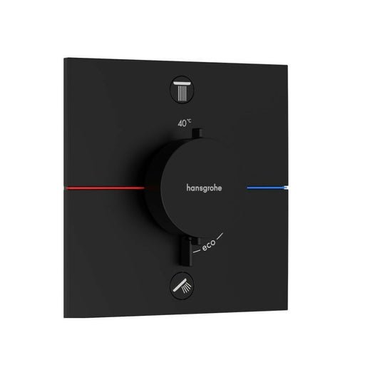 Термостатна вградена батерия за душ черен мат Hansgrohe ShowerSelect Comfort E 2 функции EN1717