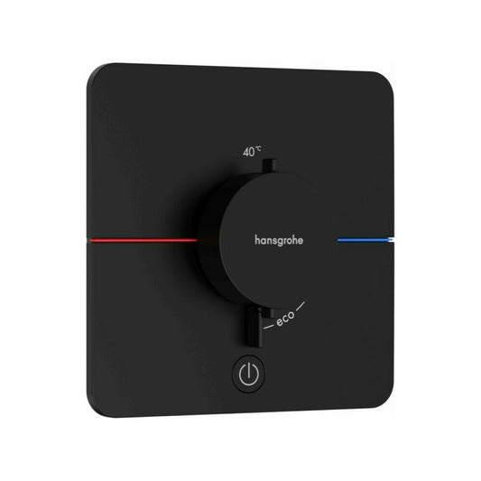 Thermostatic shower mixer concealed matte black Hansgrohe ShowerSelect Comfort Q 1 function and additional outlet