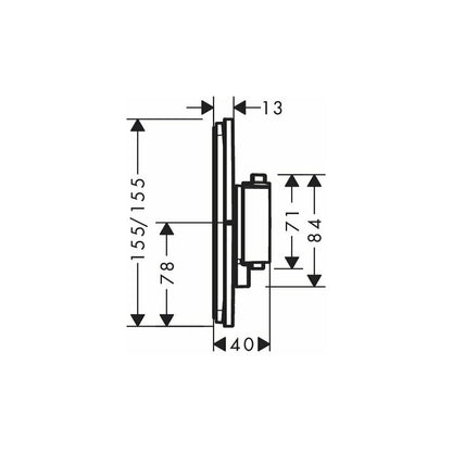Термостатна вградена душ батерия черен мат Hansgrohe ShowerSelect Comfort Q 2 функции