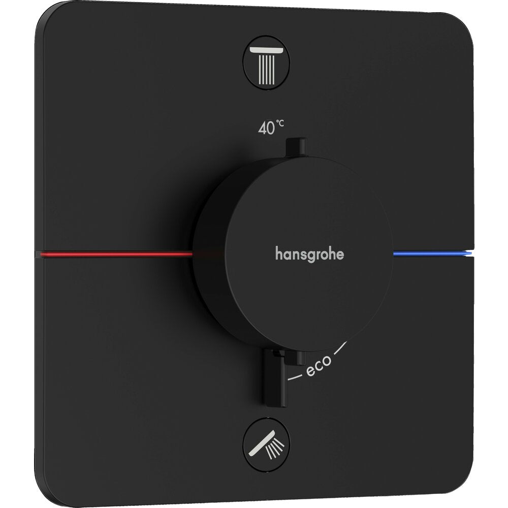 Термостатна вградена душ батерия черен мат Hansgrohe ShowerSelect Comfort Q 2 функции