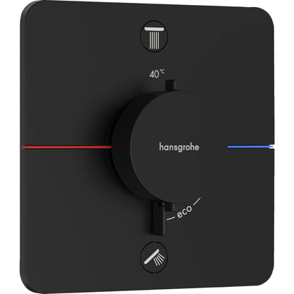 Термостатна вградена душ батерия черен мат Hansgrohe ShowerSelect Comfort Q 2 функции