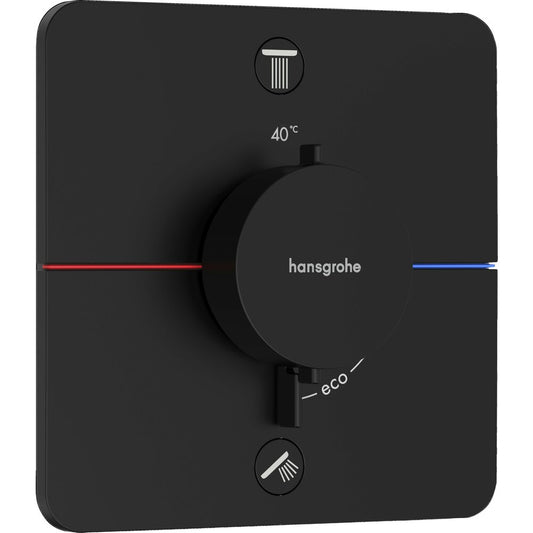 Thermostatic Shower Valve in Matte Black Hansgrohe ShowerSelect Comfort Q 2 Functions