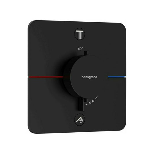 Thermostatic Shower Valve in Matte Black Hansgrohe ShowerSelect Comfort Q 2 Functions EN1717