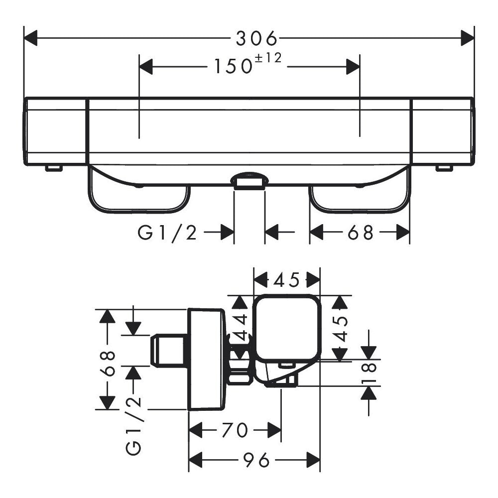 Hansgrohe Ecostat E Chrome Thermostatic Shower Valve