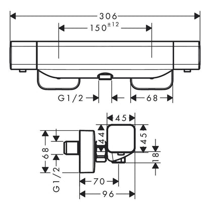 Hansgrohe Ecostat E Chrome Thermostatic Shower Valve