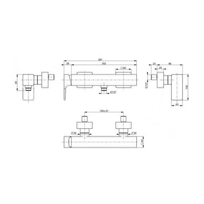 Смесител за душ Villeroy&Boch Subway 3.0 с една ръкохватка хром