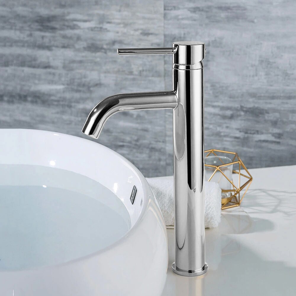 Rea Lungo High Basin Mixer in Glossy Chrome